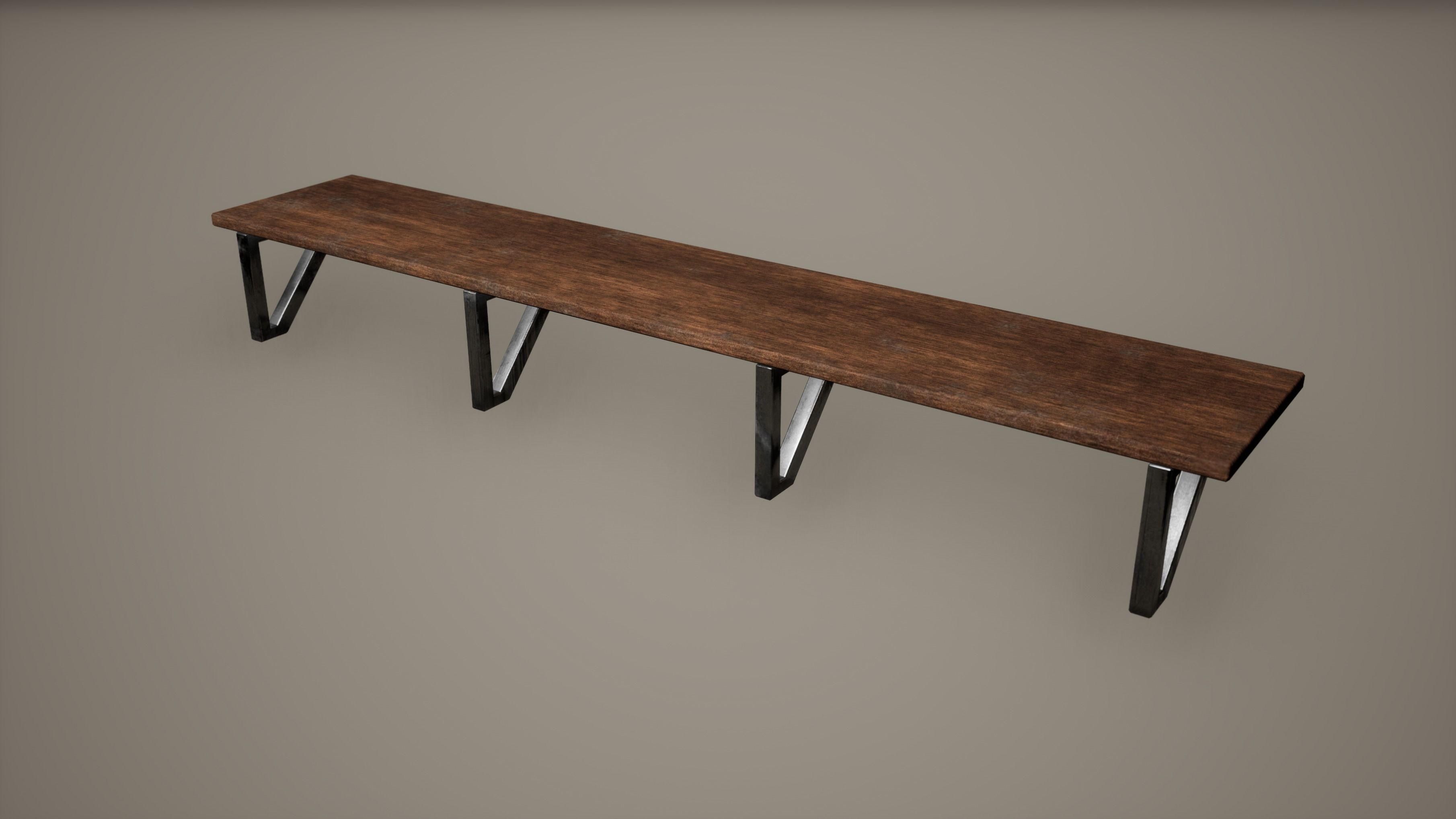 Station Desk Low Poly Game Ready Low-poly 3D model_3