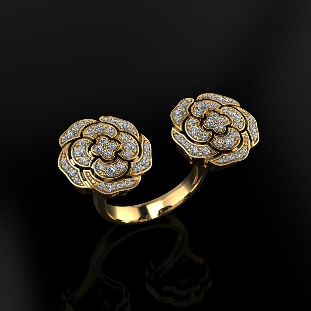 Rose Ring 3D print model_1