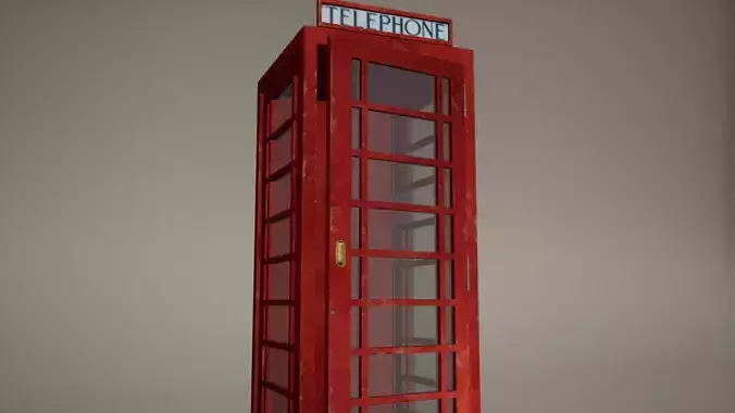 Phone Booth Low Poly Game Ready 