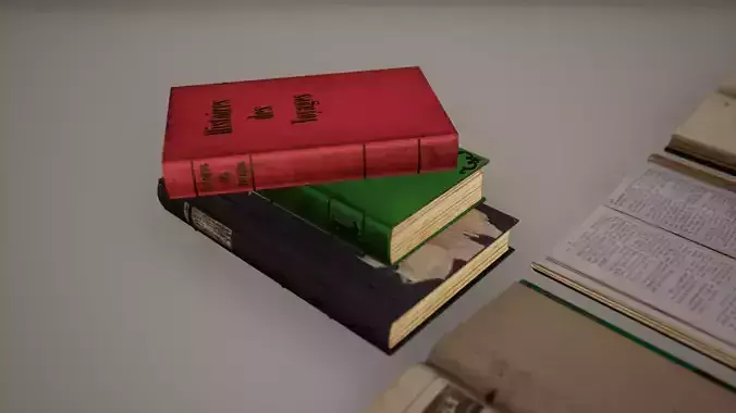 Books Low Poly Game Ready