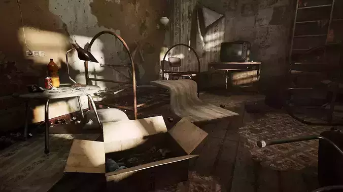 Abandoned Room Low-poly 3D model