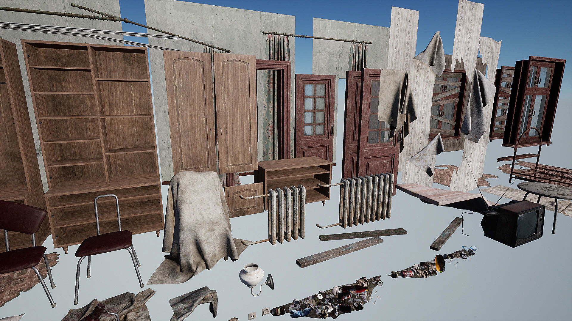 Abandoned Room Low-poly 3D model_16