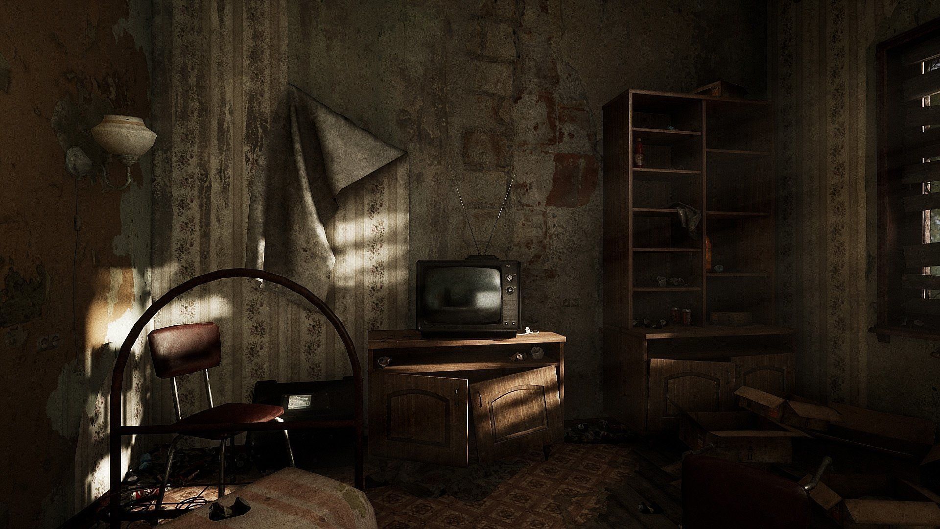 Abandoned Room Low-poly 3D model_3