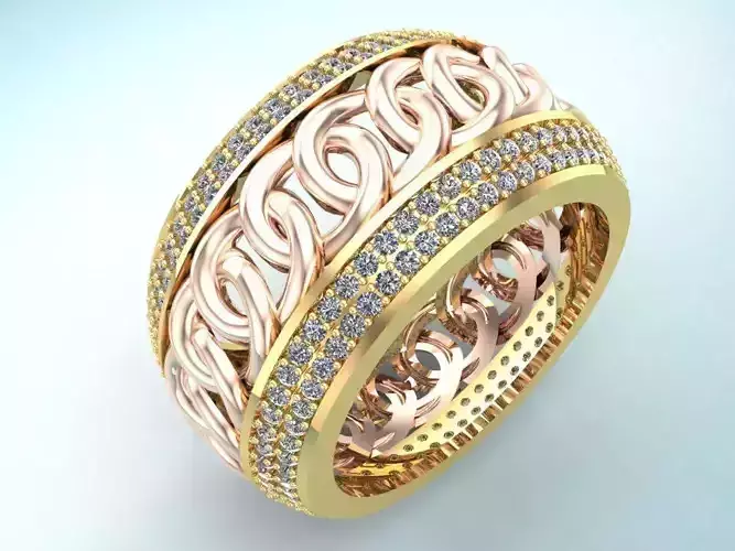 Chain ring - Miami Cuban ring - Link ring - Mens ring - N422