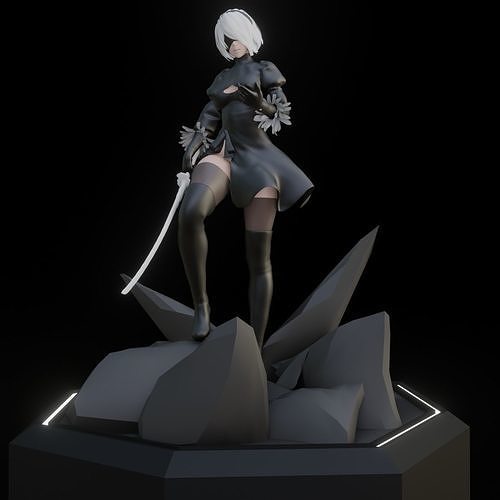 2B Katana Pose Free 3D model