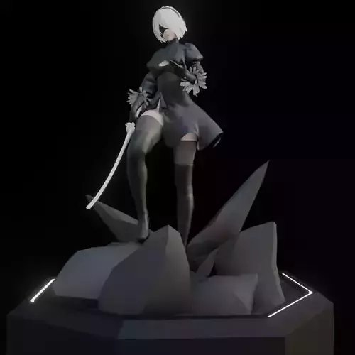 2B Katana Pose Free 3D model