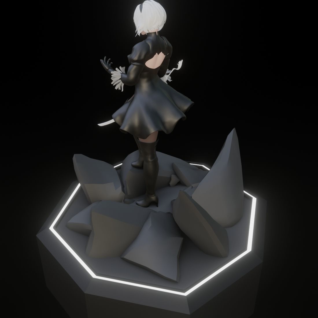 2B Katana Pose Free 3D model_2
