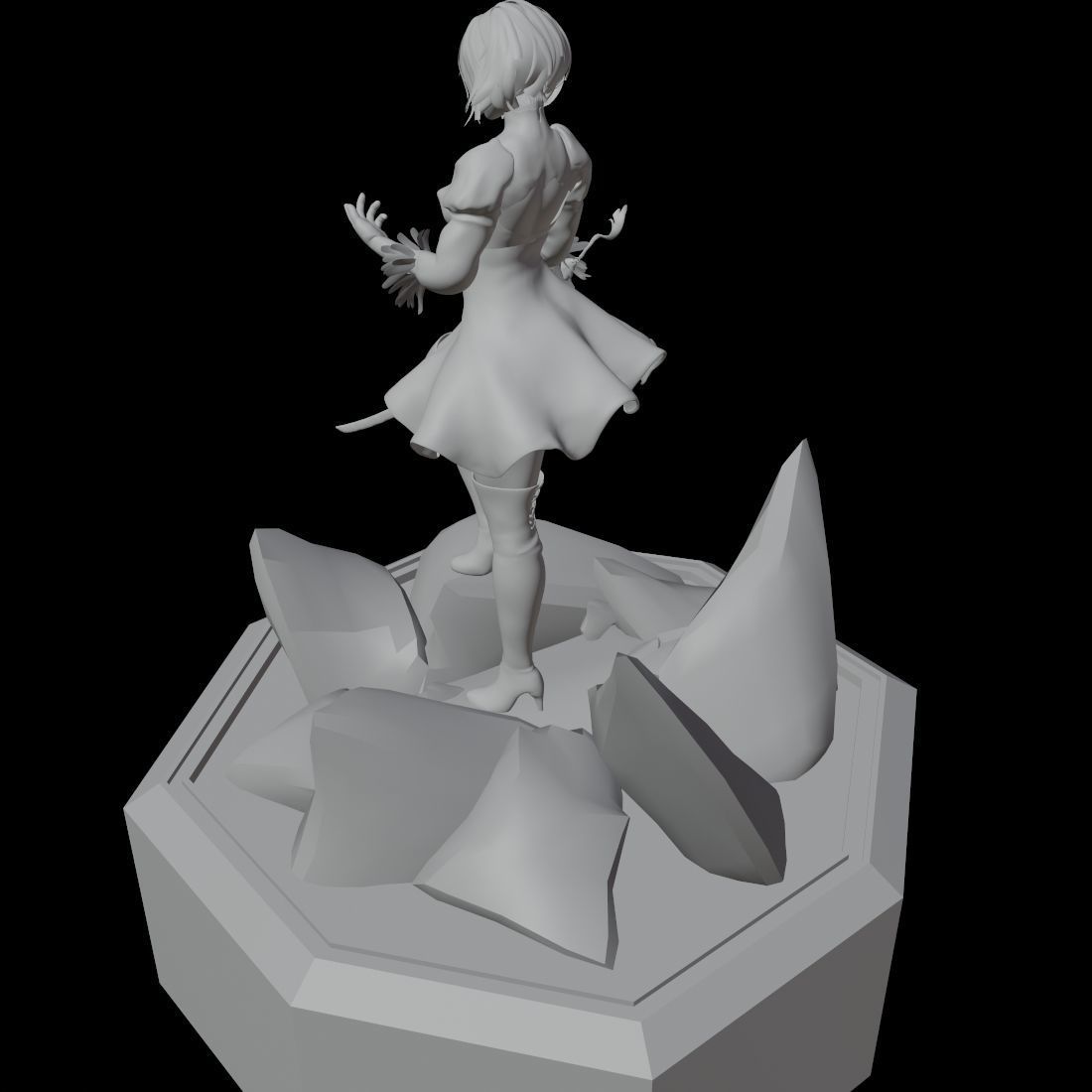 2B Katana Pose Free 3D model_5
