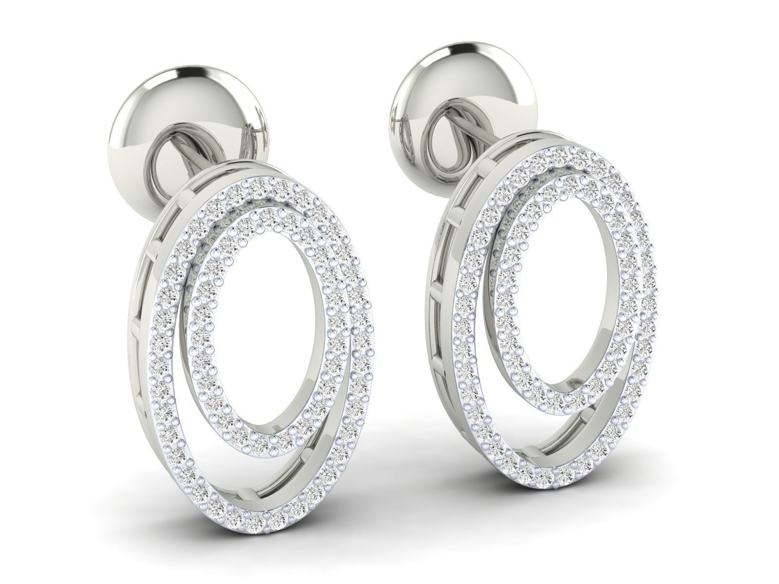 Women Earrings 3dm stl render detail 3D print model_6