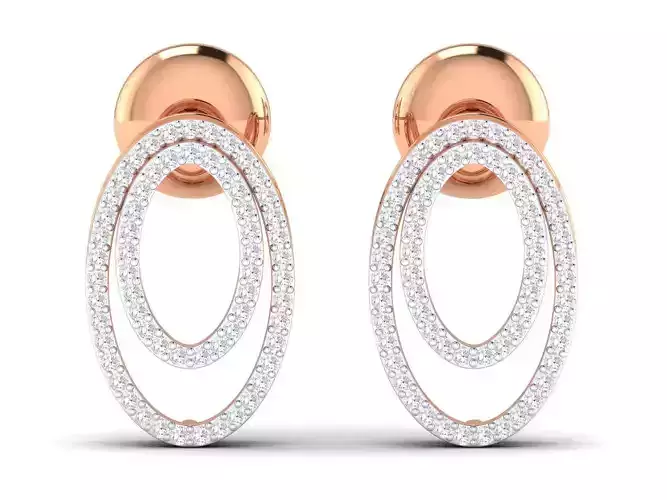 Women Earrings 3dm stl render detail