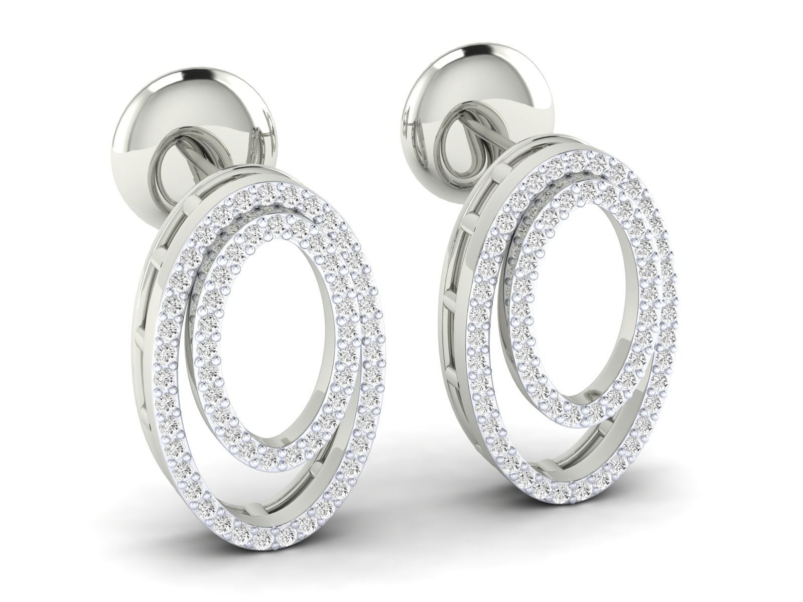 Women Earrings 3dm stl render detail 3D print model_7