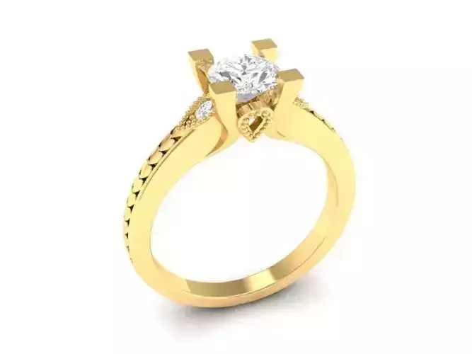 Elegant Solitaire Gold Engagement Ring for Women  89