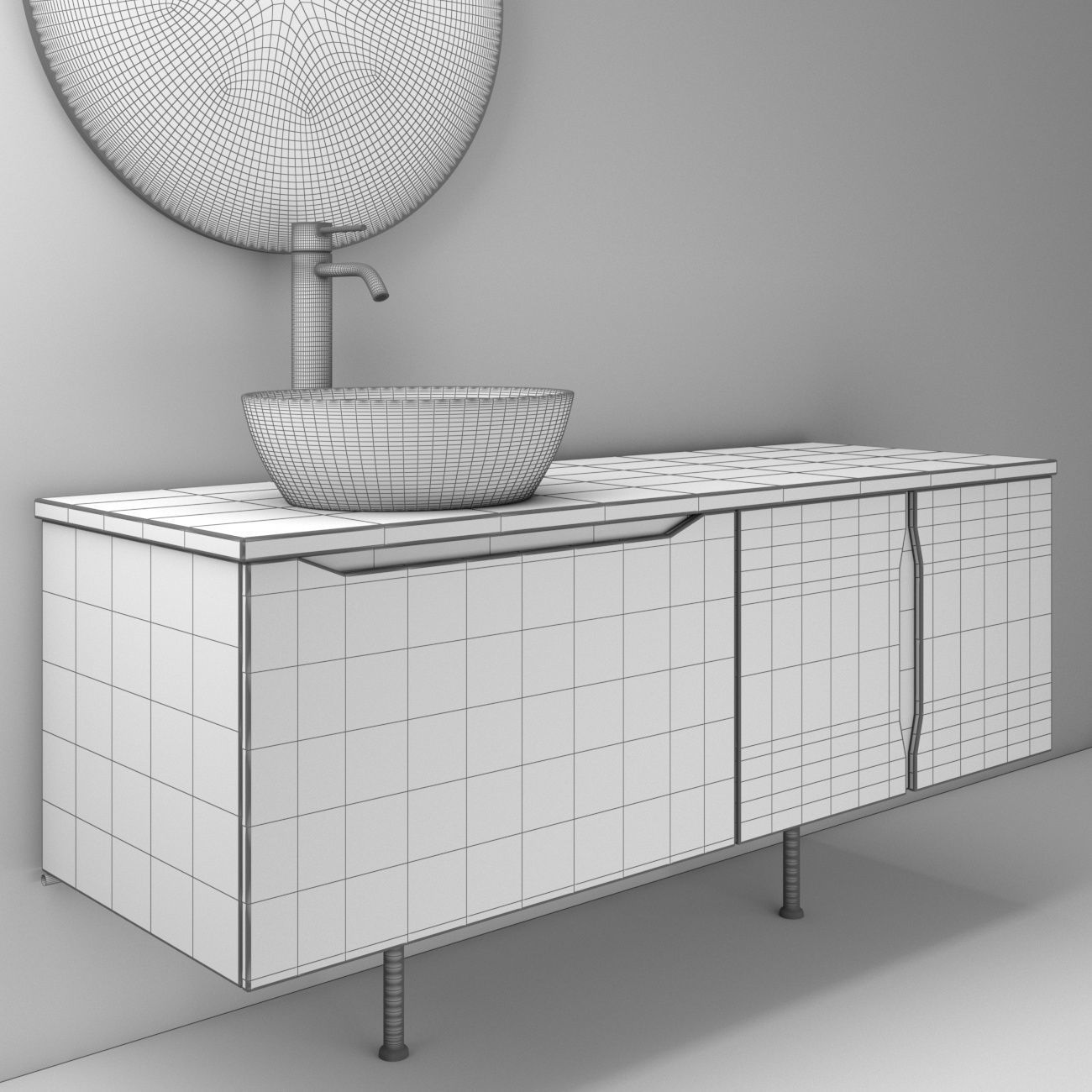 bathroom set 11 Low-poly 3D model_5