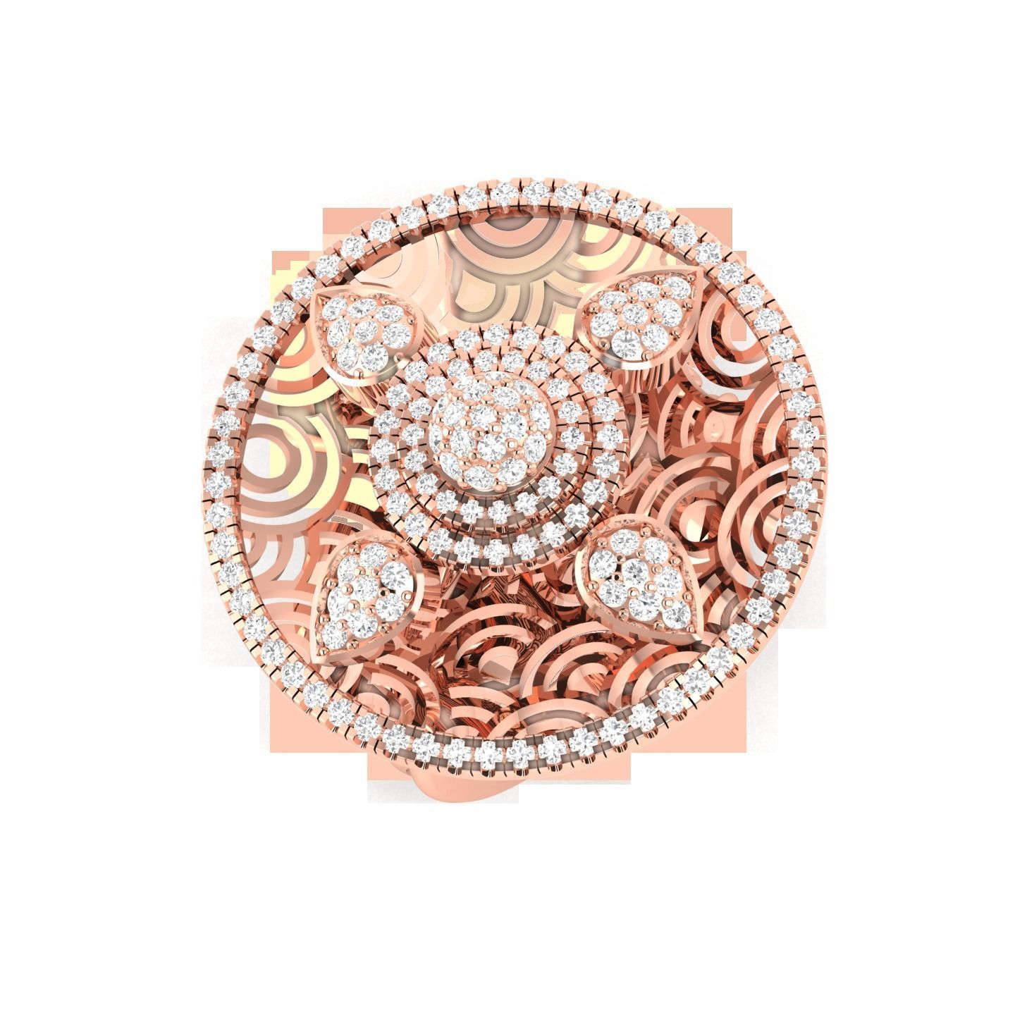 Women Cocktail Ring stl render detail 3D print model_1