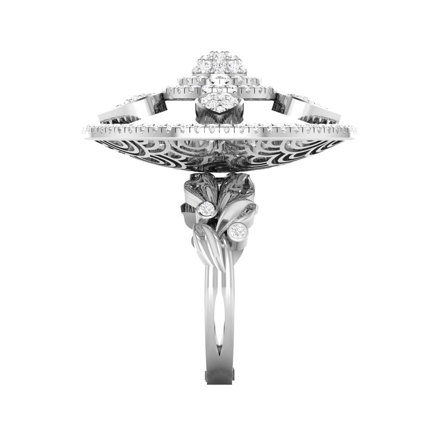 Women Cocktail Ring stl render detail 3D print model_21