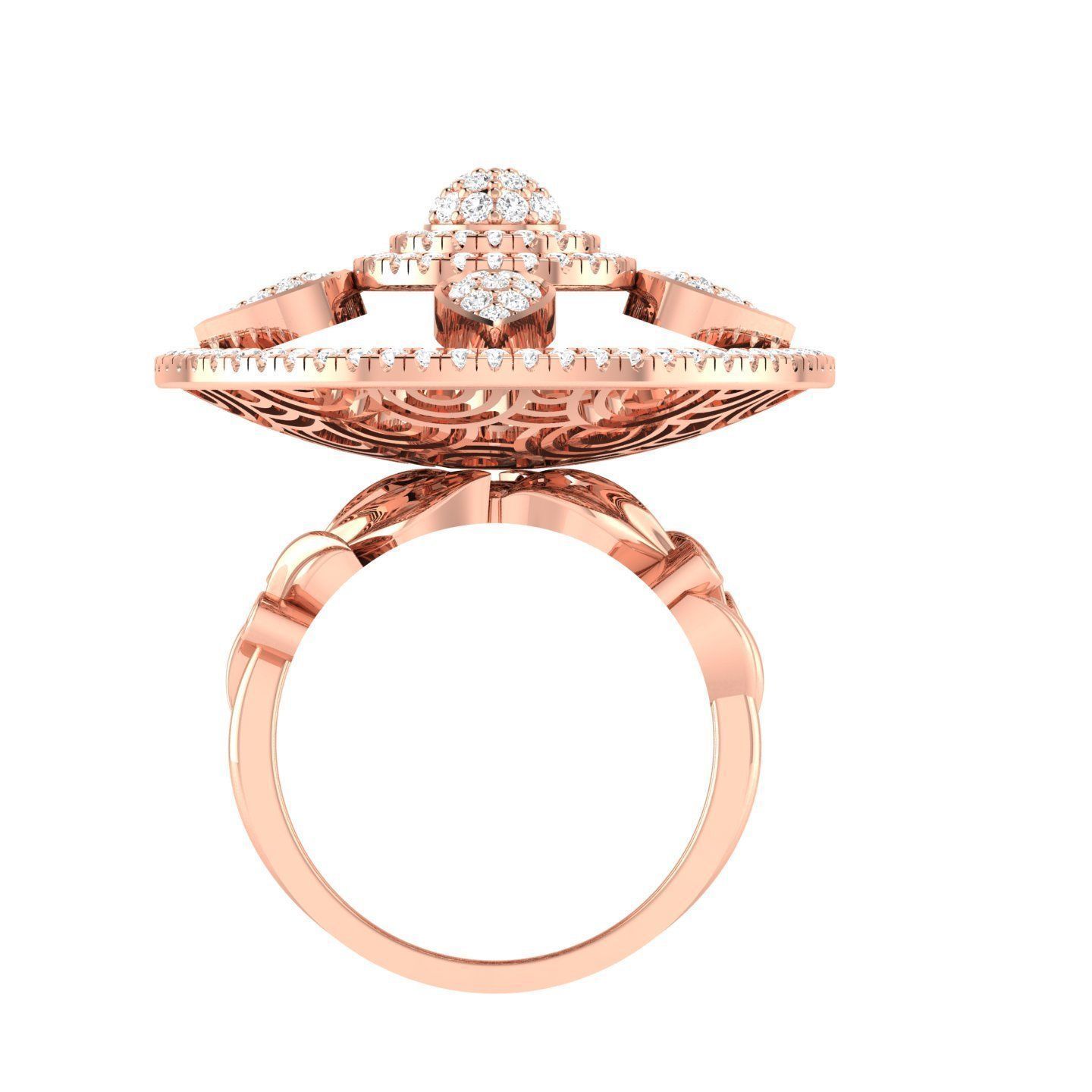 Women Cocktail Ring stl render detail 3D print model_2