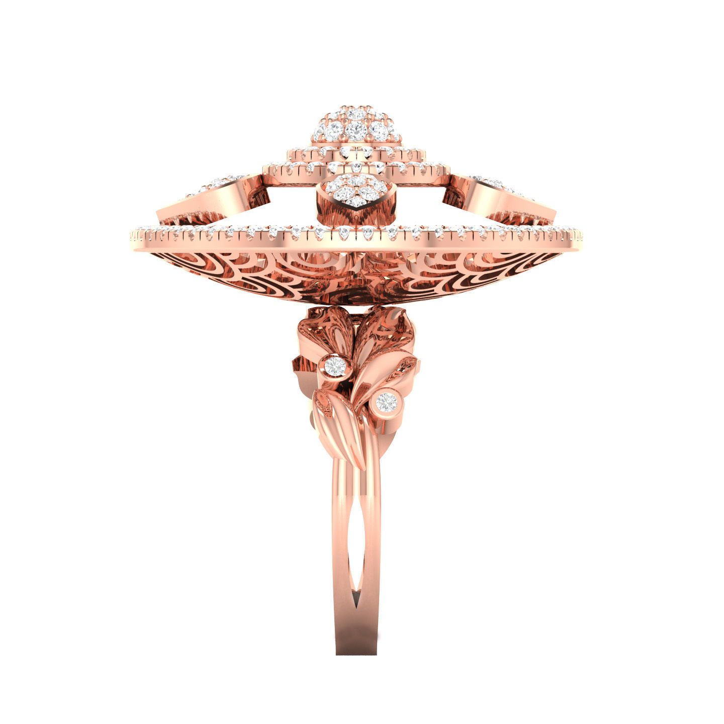 Women Cocktail Ring stl render detail 3D print model_4