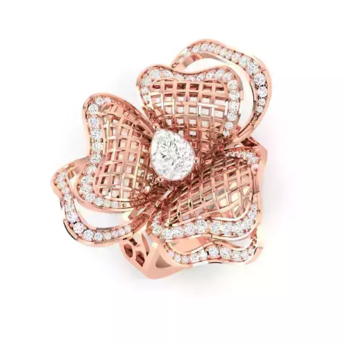 Women Cocktail Ring stl render detail