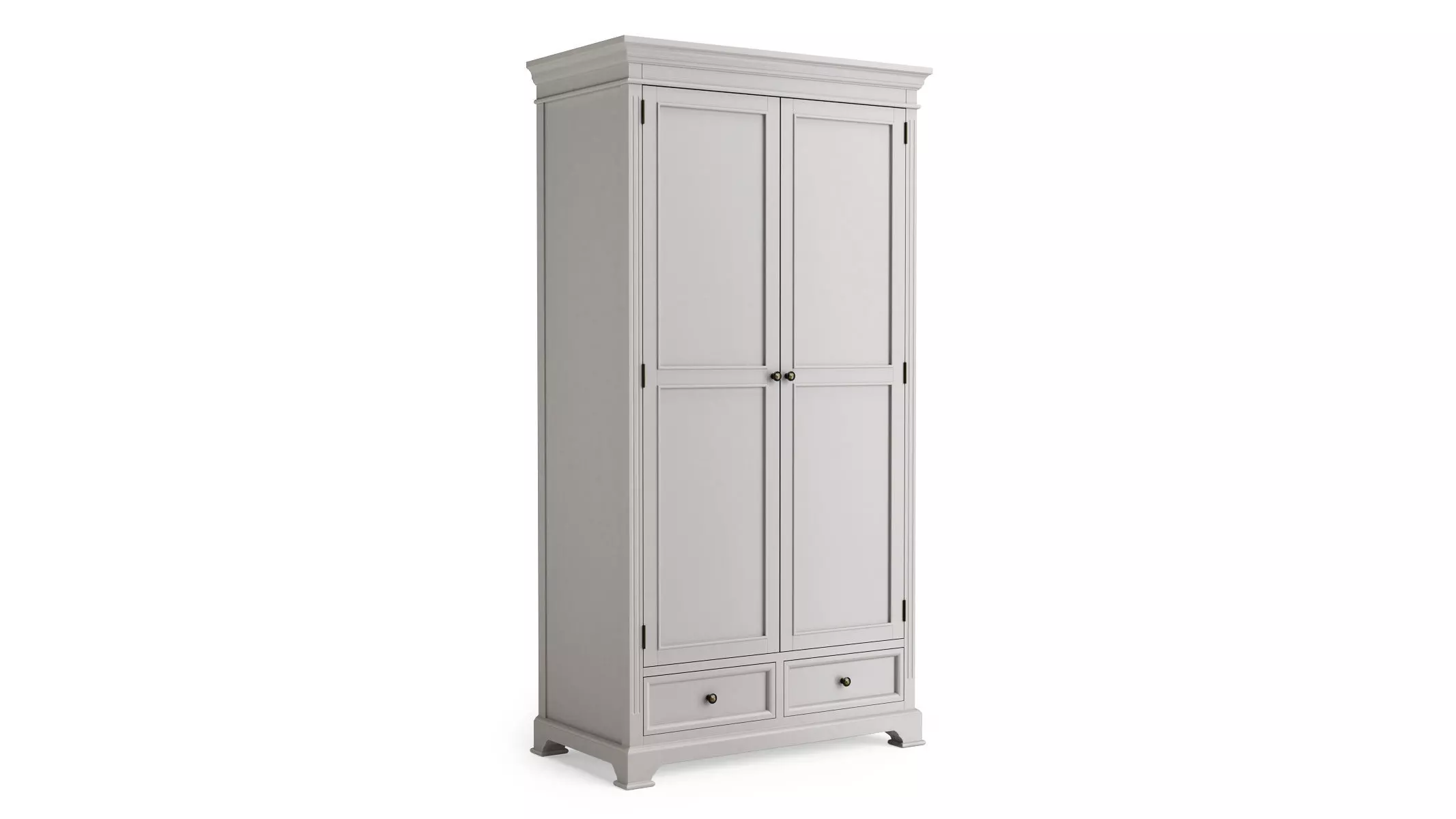 DAVENTRY Taupe Gray Large Double Wardrobe 3D model_0