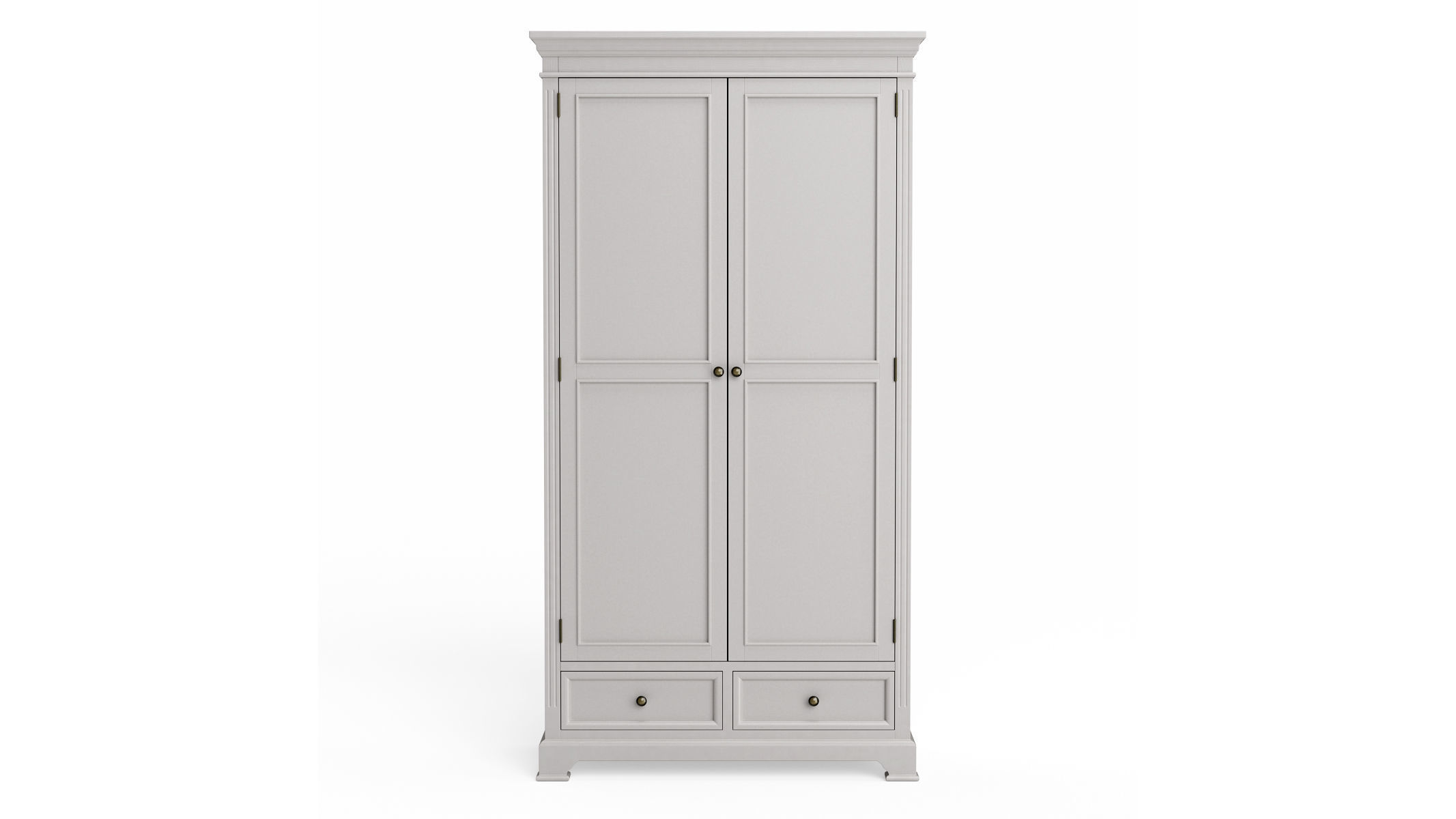 DAVENTRY Taupe Gray Large Double Wardrobe 3D model_3