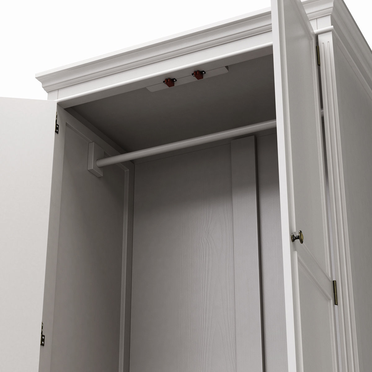 DAVENTRY Taupe Gray Large Double Wardrobe 3D model_6