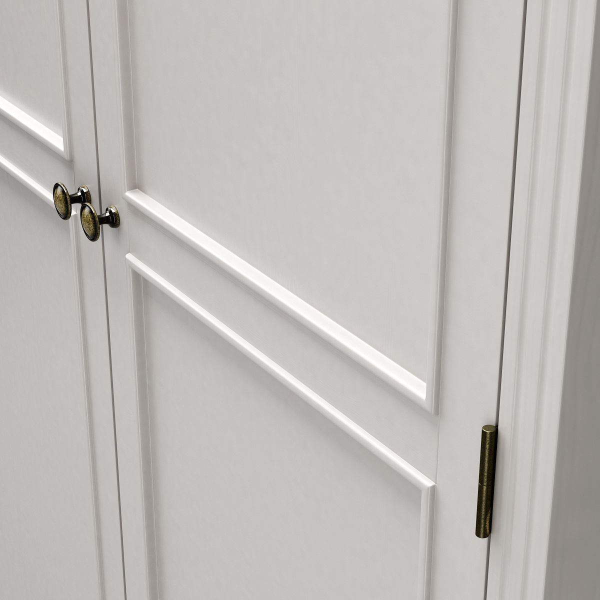 DAVENTRY Taupe Gray Large Double Wardrobe 3D model_5