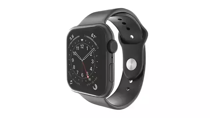 Apple Watch Series 6 44mm Space Gray Aluminum Case Black  Band