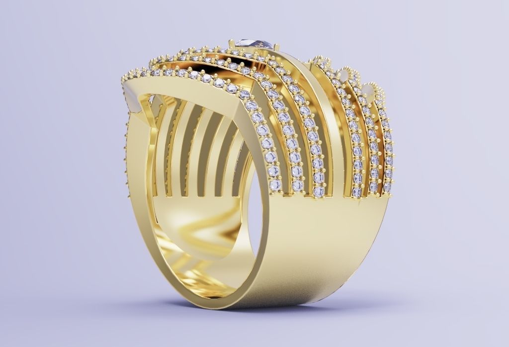 jeveleriy diamond ring gold 3D print model_21