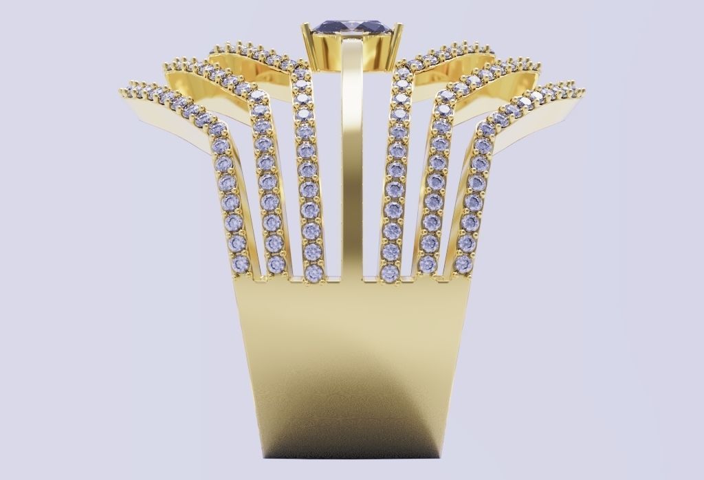 jeveleriy diamond ring gold 3D print model_17