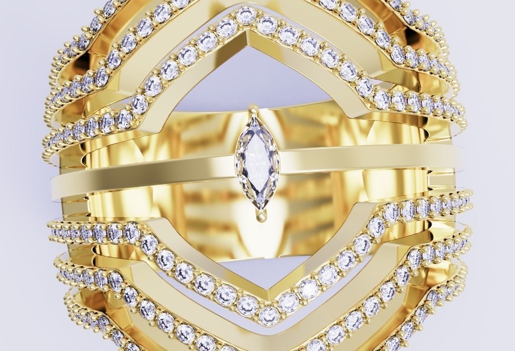 jeveleriy diamond ring gold 3D print model_23