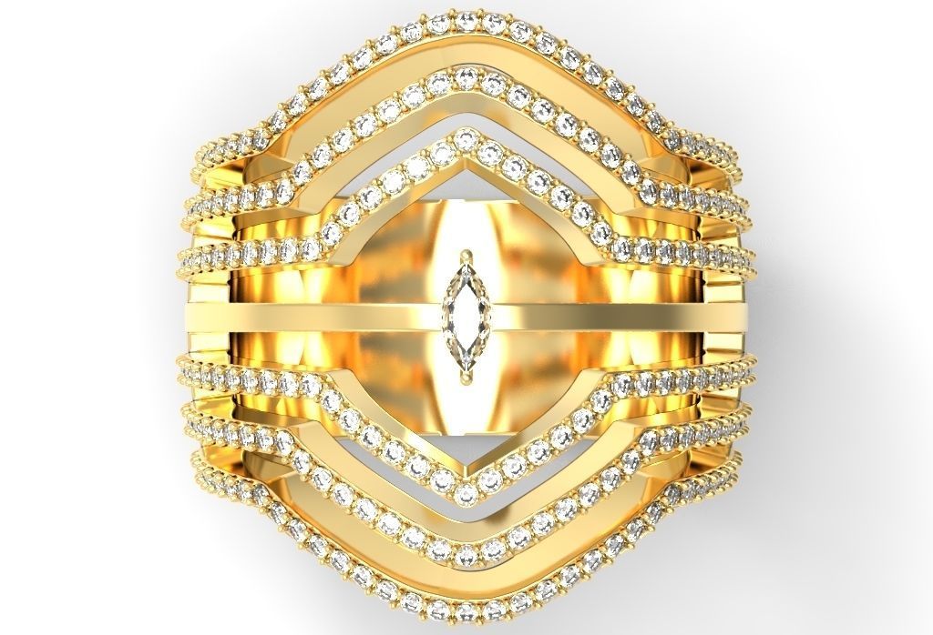 jeveleriy diamond ring gold 3D print model_15
