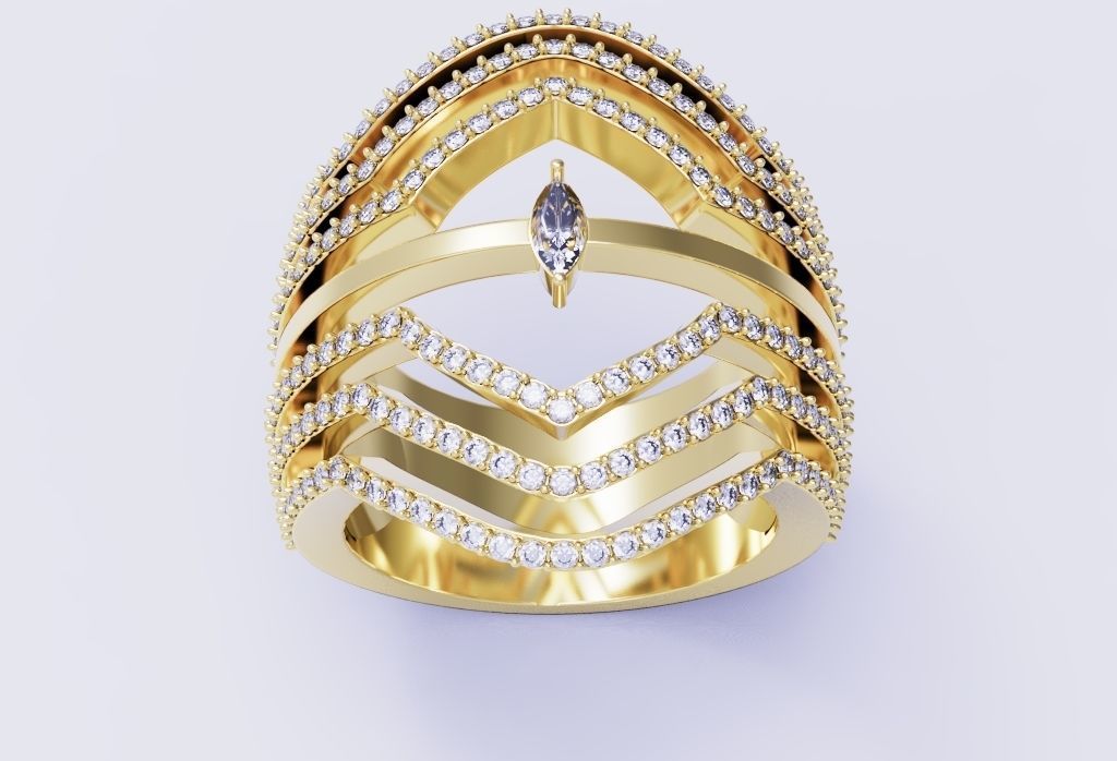 jeveleriy diamond ring gold 3D print model_18