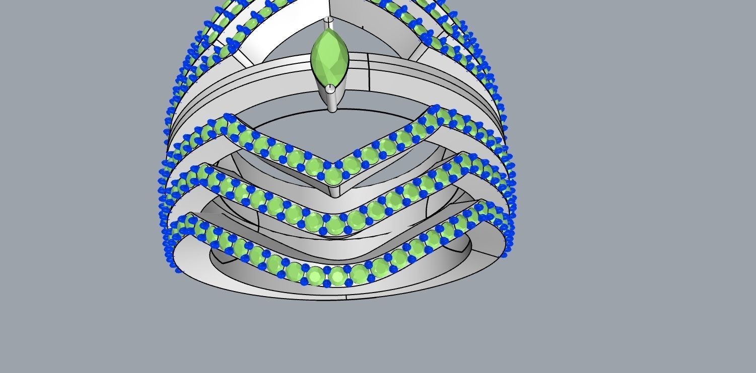 jeveleriy diamond ring gold 3D print model_9