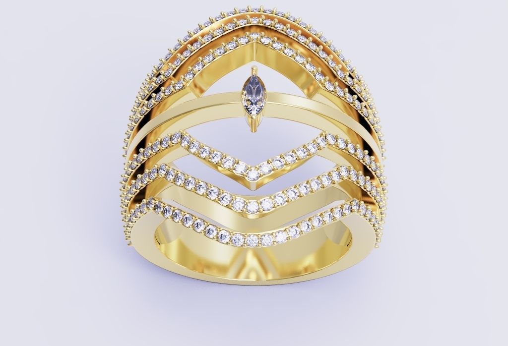 jeveleriy diamond ring gold 3D print model_19