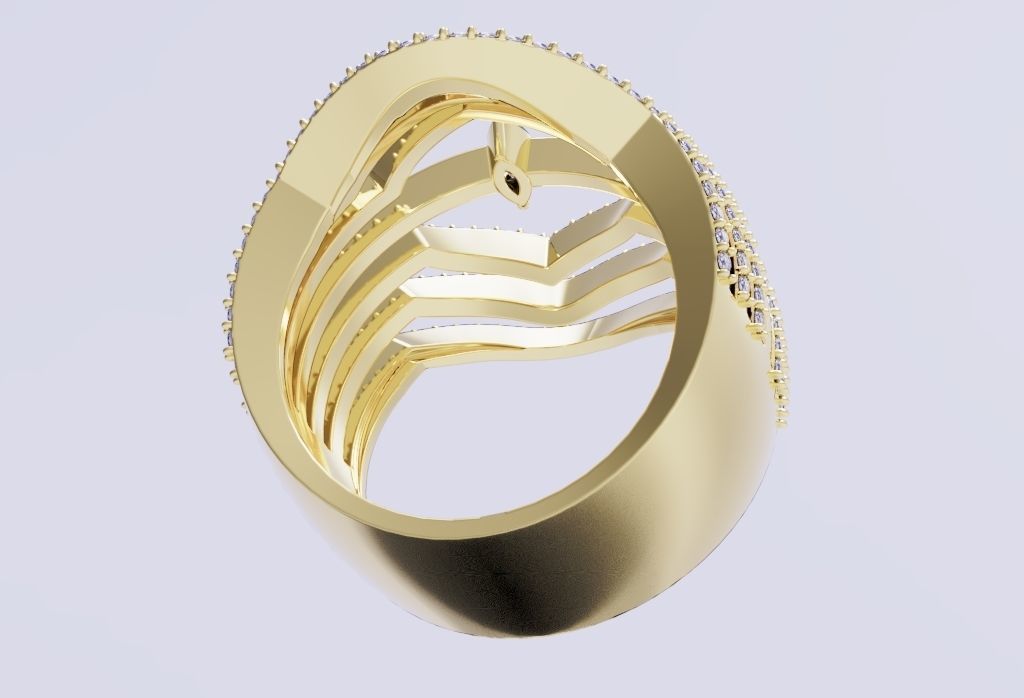 jeveleriy diamond ring gold 3D print model_22
