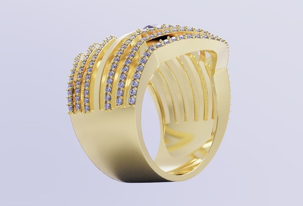 jeveleriy diamond ring gold 3D print model_20