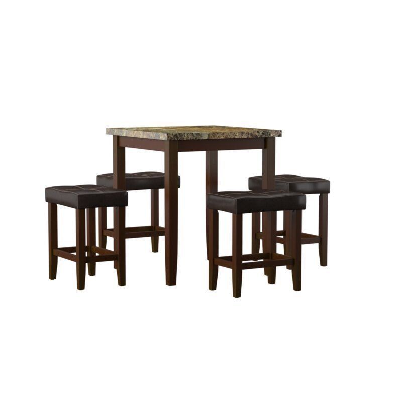 Dejean 5 - Piece Counter Height Dining Set 3D model_2