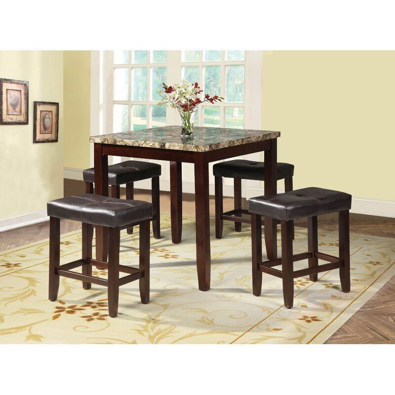 Dejean 5 - Piece Counter Height Dining Set 3D model_1