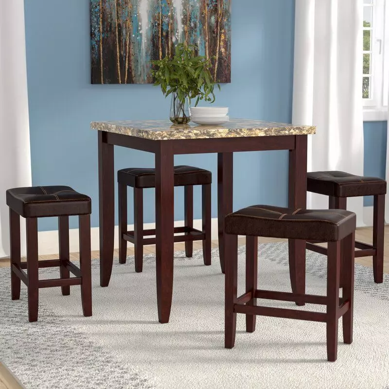 Dejean 5 - Piece Counter Height Dining Set 3D model_0