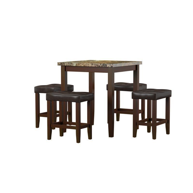 Dejean 5 - Piece Counter Height Dining Set 3D model_6