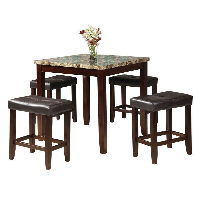 Dejean 5 - Piece Counter Height Dining Set 3D model_7