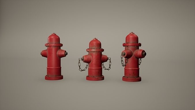 Fire Hydrant Low Poly Game Ready  Low-poly 3D model