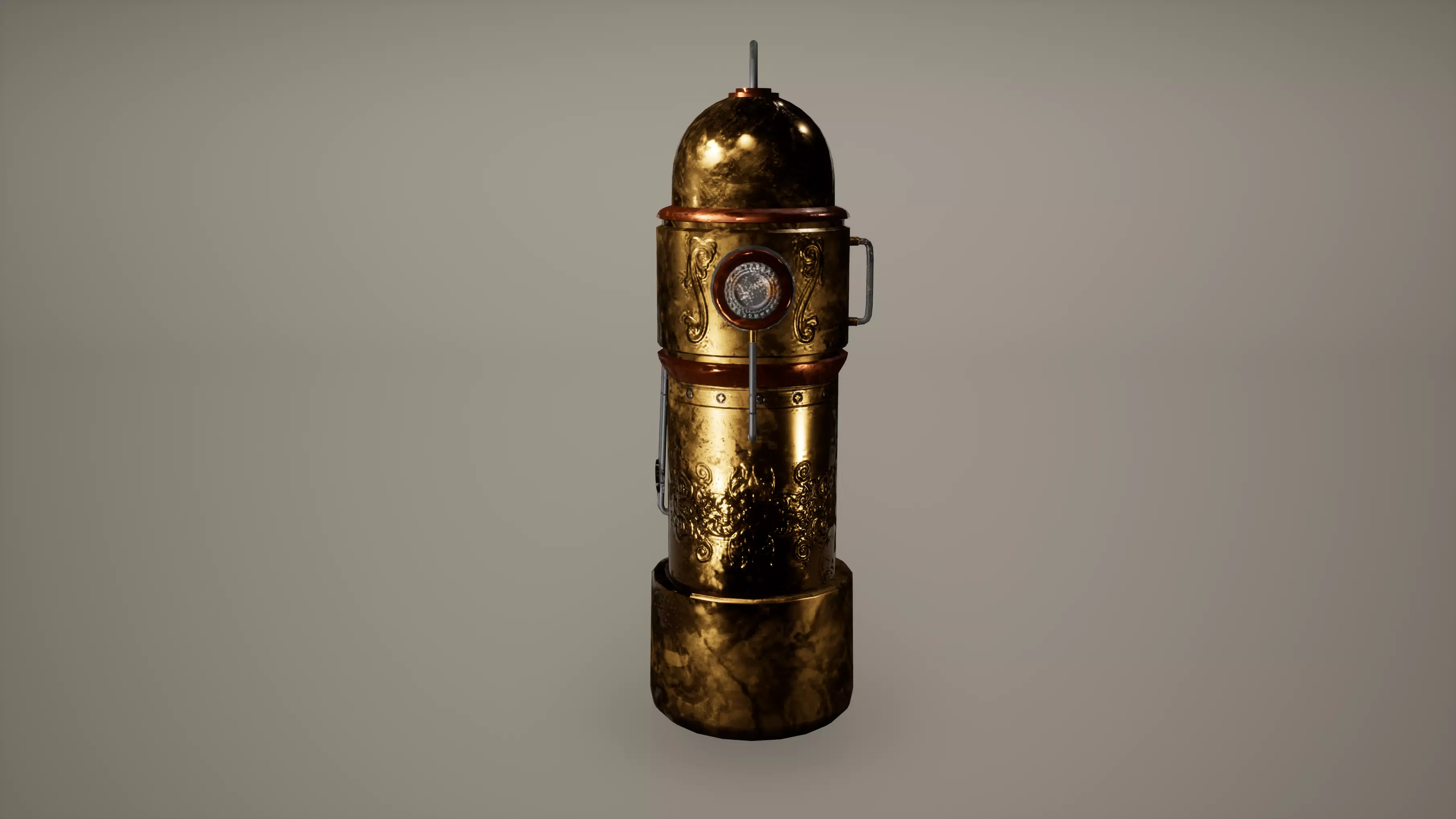 Steampunk Prop Low Poly Game Ready Low-poly 3D model_0