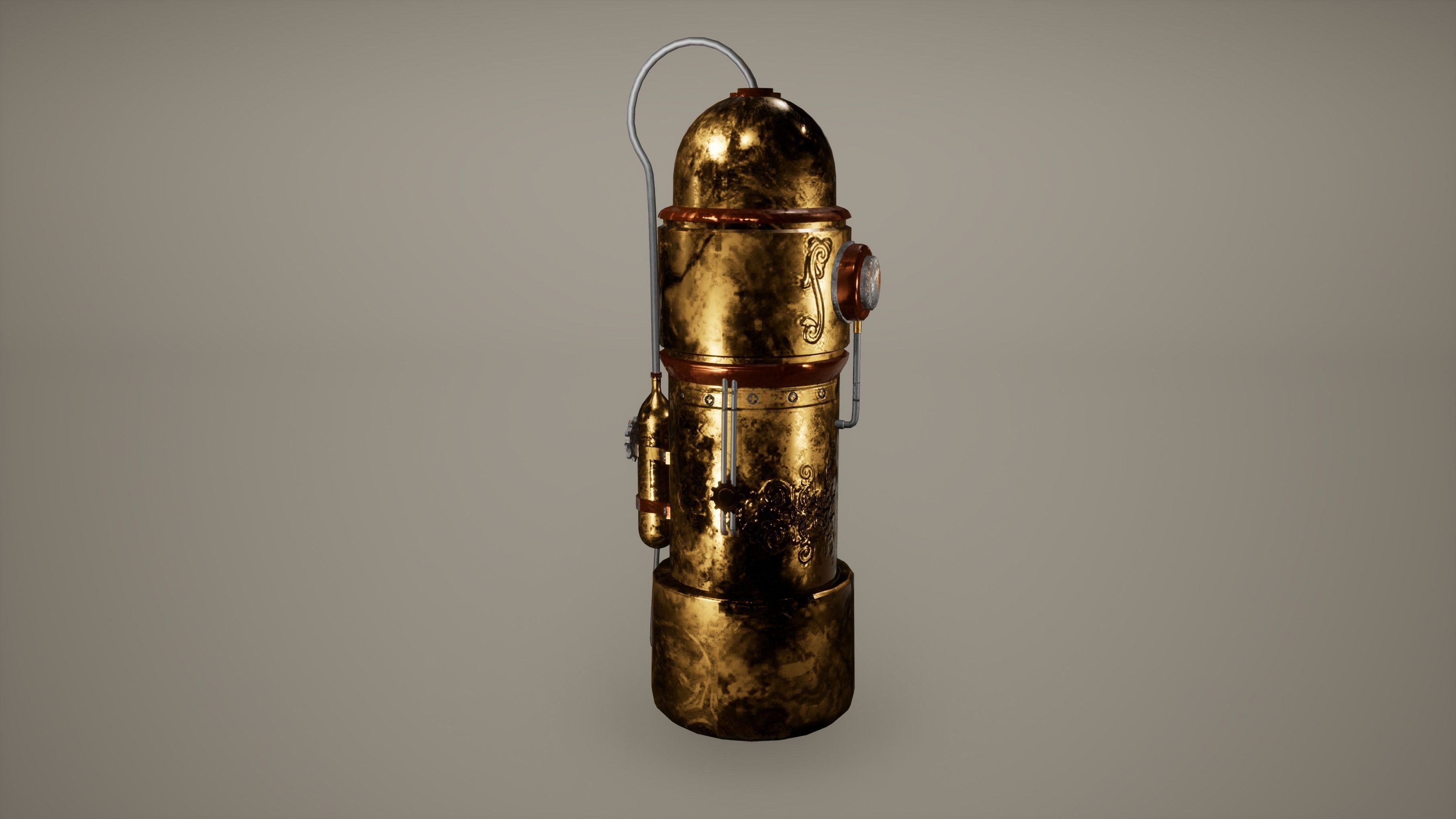 Steampunk Prop Low Poly Game Ready Low-poly 3D model_1