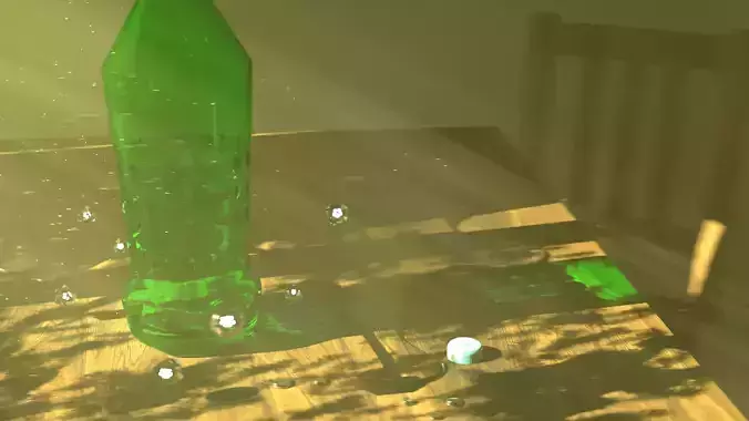 Animated Photorealistic Glass Bottle Scene  Made in Blender