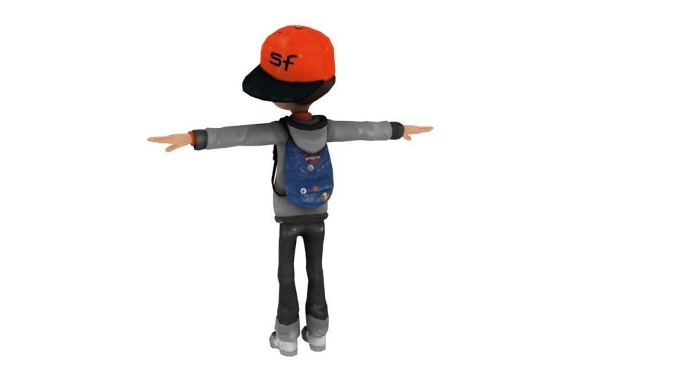 Cartoonish boy Character Low-poly 3D model_7