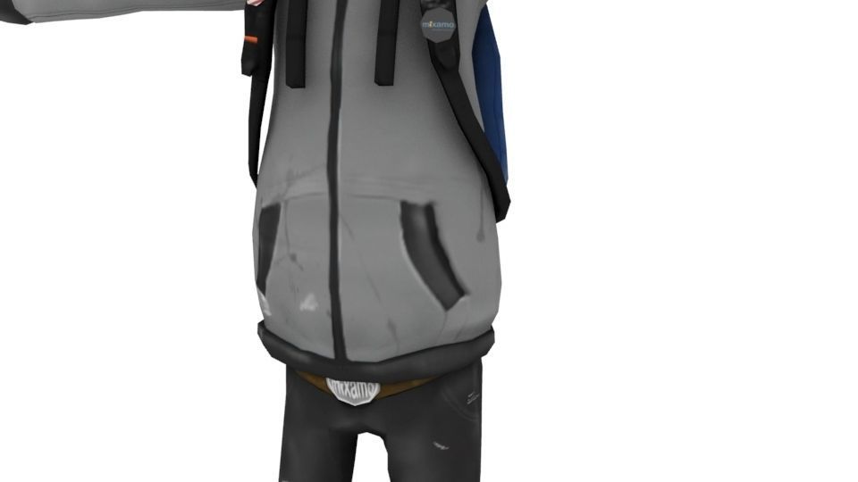 Cartoonish boy Character Low-poly 3D model_4