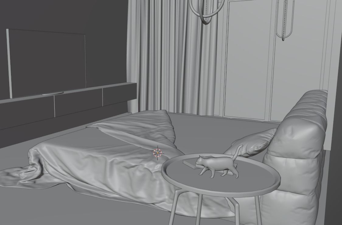 simple model of bedroom 3D model_3