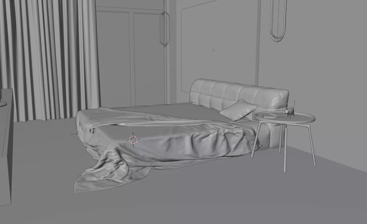 simple model of bedroom 3D model_0