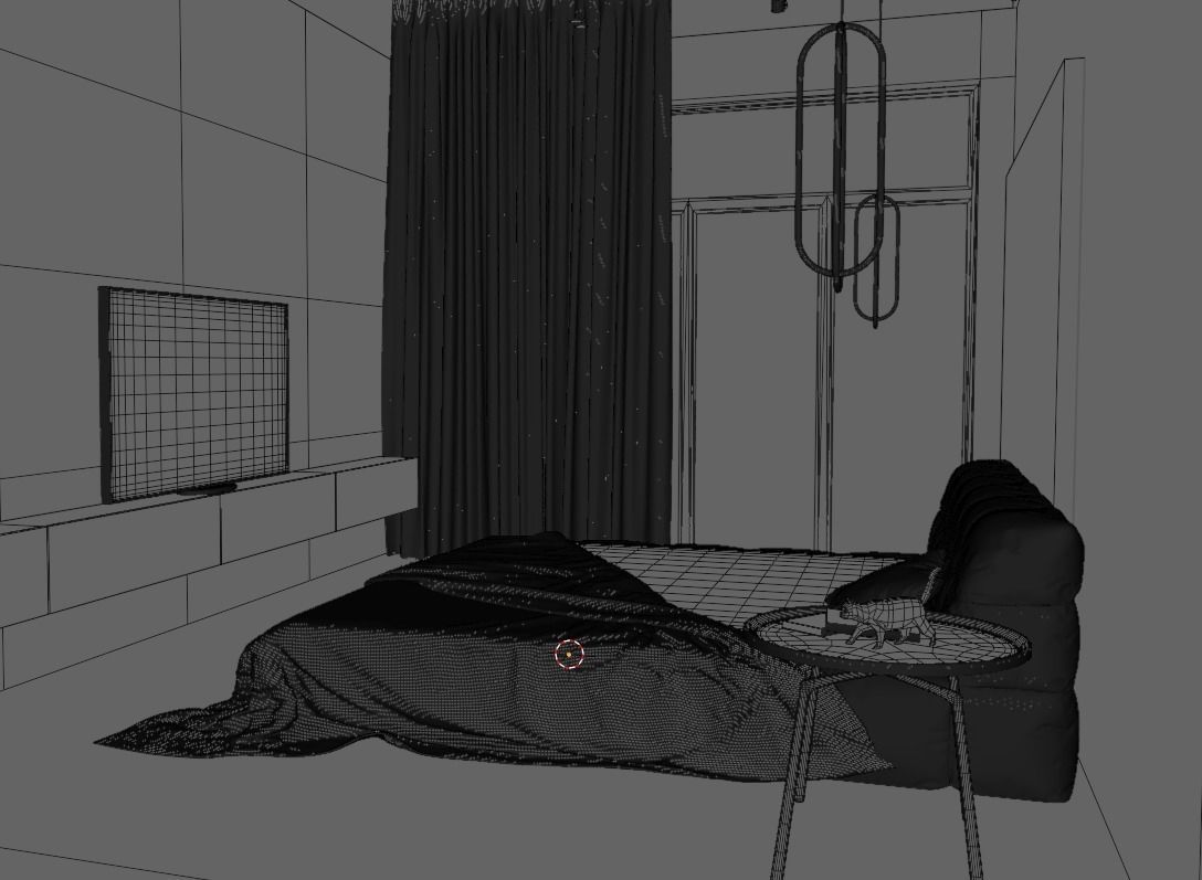 simple model of bedroom 3D model_7